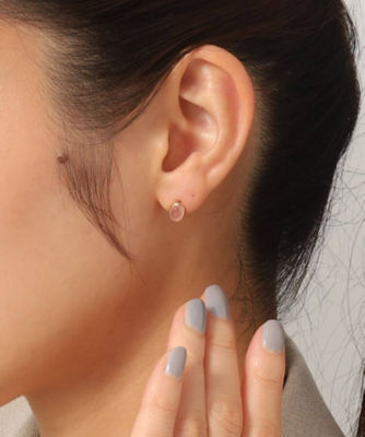 144 ボタン盛りカボション✖︎CCBチャーム✖︎パール等々　ピアスorイヤリング HEART MOON PIERCED EARRINGS(2JP0964)K10 ピアス｜スター