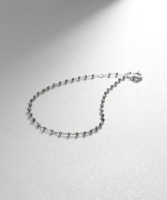 ＜COCOSHNIK (Women)＞プラチナ　カットビーズ連続　ブレスレット（２００２１６１２１１）