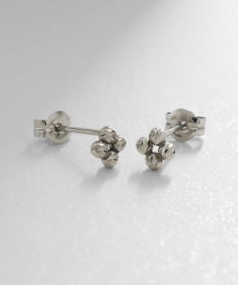 ＜COCOSHNIK (Women)＞プラチナ　ハニーカットボール　スタッドピアス（２００２１６１２１６）