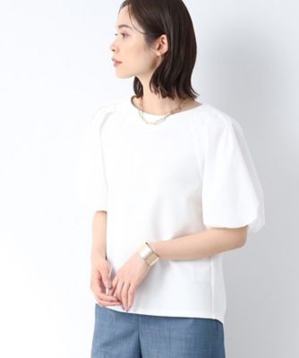 洗える／1枚で映える！】バルーンスリーブカットソー  