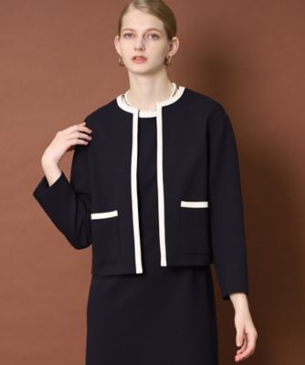 ドレステリア　バイカラーショートジャケット　36 セットアップ可】バイカラーショートジャケット（2002176129