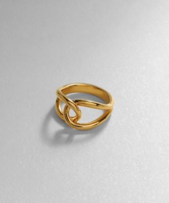 ＜COCOHNIK ONKITSCH (Women)＞シルバー　ラインリング　オーバルノット　ＧＰ（２００２１７９１７３）