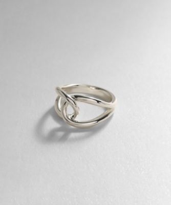 ＜COCOHNIK ONKITSCH (Women)＞シルバー　ラインリング　オーバルノット（２００２１７９１７８）