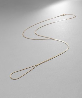 ＜COCOSHNIK (Women)＞Ｋ１０ベネチアンフラットチェーンドレープＹ字　ネックレス大（２００２１８１４４２）