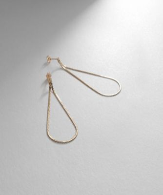 ＜COCOSHNIK (Women)＞Ｋ１０ベネチアンフラットチェーンドレープ　スタッドピアス（２００２１８１４４６）