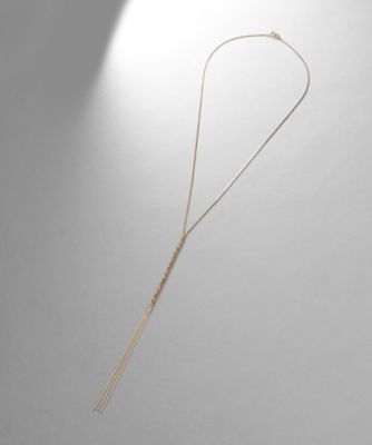 Ｋ１０ベネチアンフラットチェーン三つ編みＹ字　ネックレス（２００２１８１４４７）