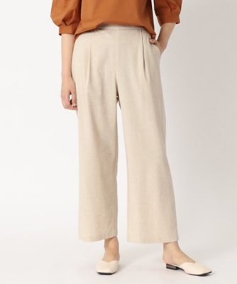 夏にぴったり／洗える】リネン混 ワイドパンツ（２００２１８１４８４