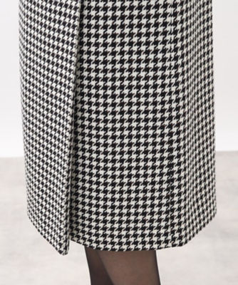 チドリ柄ボタンディテールナロースカート（２００２１８１８９３