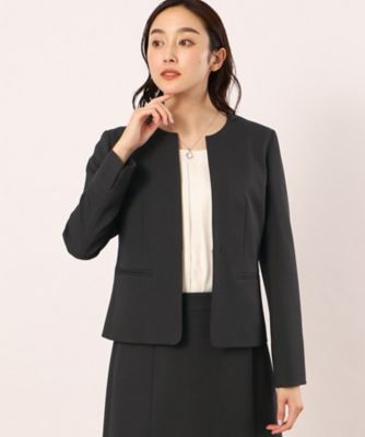 ＜UNTITLED L (Women/大きいサイズ)＞◆【通勤／セットアップ可能】ウーステッドカルゼジャケット（２００２１８６０６７）