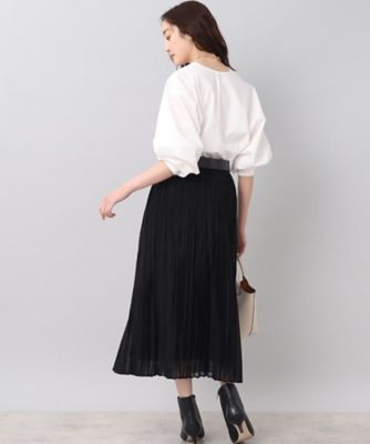 ◇【洗える】キーネックボリューム袖ブラウス
