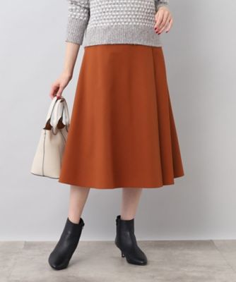 誕生日プレゼント UNTITLED シルキータッチフレアスカート レンガ スカート