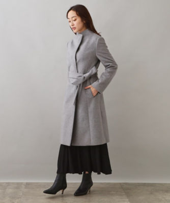 日本製／２ＷＡＹ衿】スタンドカラー ロングコート 