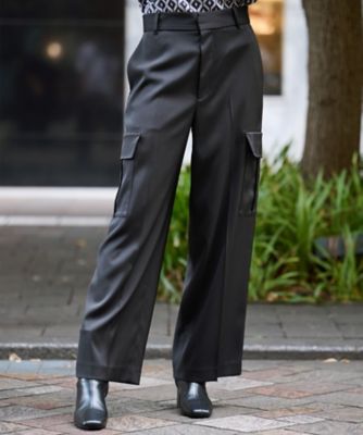 ＜DRESSTERIOR (Women)＞【洗える】サテンカーゴパンツ（２００２１８６４０８）