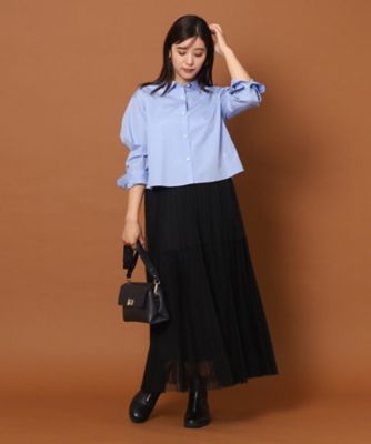 DRESSTERIOR　接触冷感ハイカウントクロップドシャツ36 美品DRESSTERIOR 接触冷感 ハイカウントクロップドシャツ 36