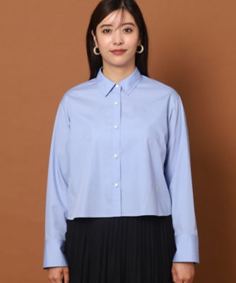 DRESSTERIOR　接触冷感ハイカウントクロップドシャツ36 美品DRESSTERIOR 接触冷感 ハイカウントクロップドシャツ 36