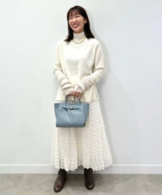 ◆【Ｏｇｇｉ専属モデル　滝沢カレンさん着用】ラムウールカシミヤ　ハイネックニット（２００２１８６４２１）