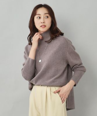 ◆【Ｏｇｇｉ専属モデル　滝沢カレンさん着用】ラムウールカシミヤ　ハイネックニット（２００２１８６４２１）