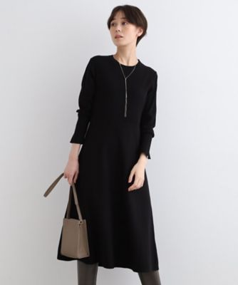 インディヴィ リブ フレア ニット チュニック