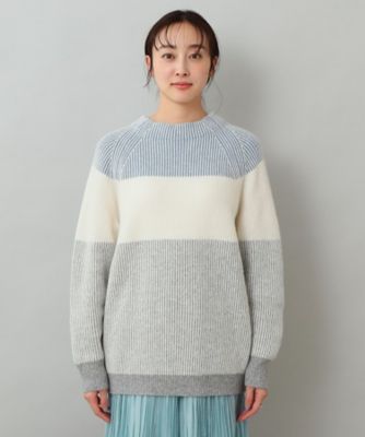 UNTITLED 配色編みボトルネックニット UNTITLED 配色編みボトルネックニット