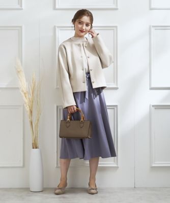 後ろ姿も可愛く、ちょうどいい華やかさ。】パール調釦カルゼ