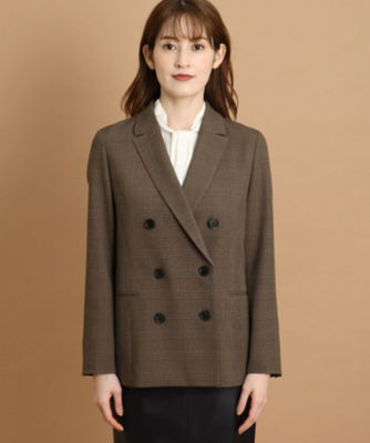 新品＊【洗える/日本製/オンオフ可】大人ハンサム チェック柄ダブルジャケット 新品＊【洗える/日本製/オンオフ可】大人ハンサム チェック柄