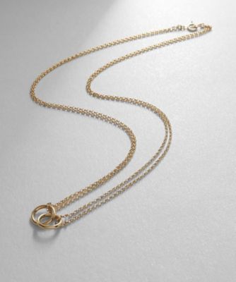 Ｋ１０中空ダブルリングモチーフ　ネックレス（２００２１８９８６５）