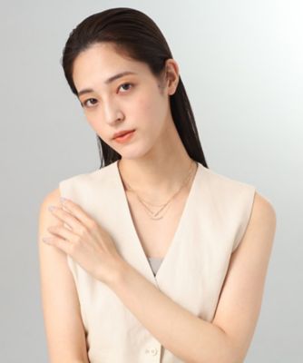 Ｋ１８ダイヤモンド　ペアシェイプアーチ　ネックレス（２００２１９０１３４）