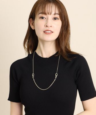 スネークチェーンとダイヤ調パーツのネックレス（２００２１９１６３９）