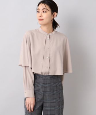 ◇【華やかトップス／洗える】ケープデザイン ブラウス