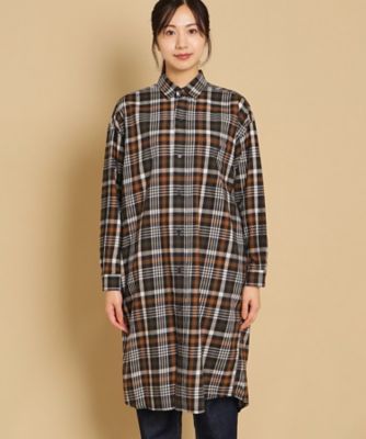 Ｇｙｍｐｈｌｅｘ（ジムフレックス）チェック柄シャツワンピース（２００２１９４１８６）