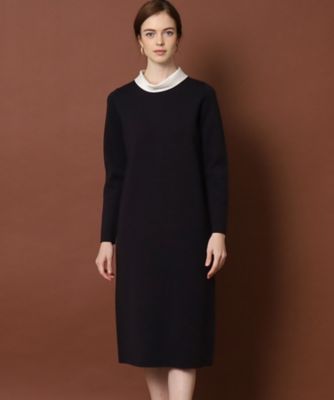 ◆【ＣＬＡＳＳＹ．１１月号掲載】【衿取り外し可】バックフェイクパールニットワンピース（２００２１９７３２６）