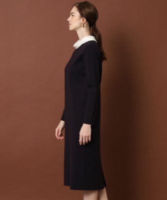◆【ＣＬＡＳＳＹ．１１月号掲載】【衿取り外し可】バックフェイクパールニットワンピース（２００２１９７３２６）