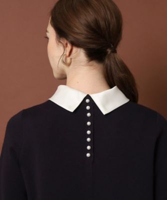 ◆【ＣＬＡＳＳＹ．１１月号掲載】【衿取り外し可】バックフェイクパールニットワンピース（２００２１９７３２６）