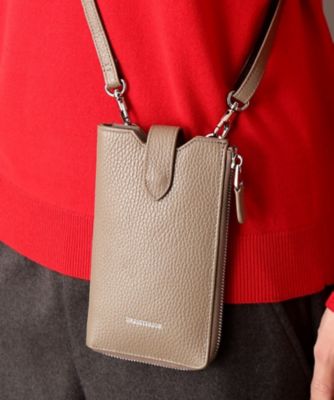 美品　ドレステリア　イタリアレザー　スマホショルダーバック　黒 美品 ドレステリア イタリアレザー スマホショルダーバック 黒