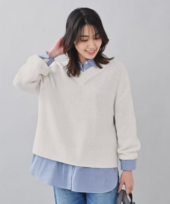 セール】 【体型カバー】ウール ロング丈プルオーバーニット