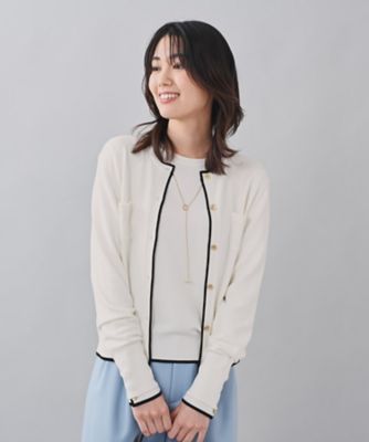＜UNTITLED L (Women/大きいサイズ)＞【春まで着られる／アンサンブル可能／洗える】スパンレーヨン　ポケットクルーネックカーディガン（２００２２００３１７）