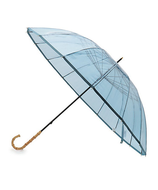 ＜三越伊勢丹/公式＞ 16K プラスティックパイピング 長傘雨傘 ビニール傘 アオ092 傘・日傘