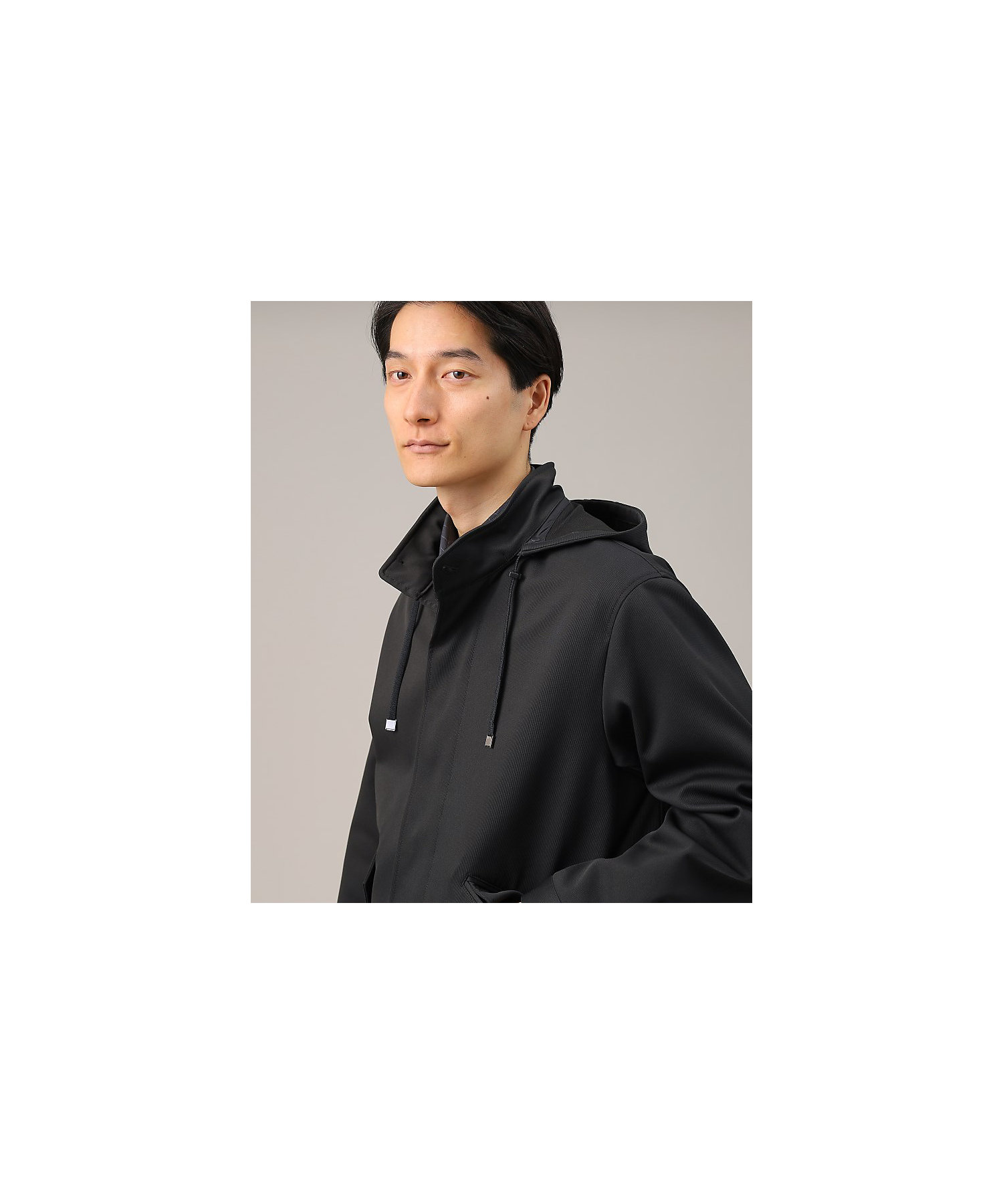 春アウター】ストレッチ ショート フードブルゾン 春アウター】ストレッチ ショート フードブルゾン