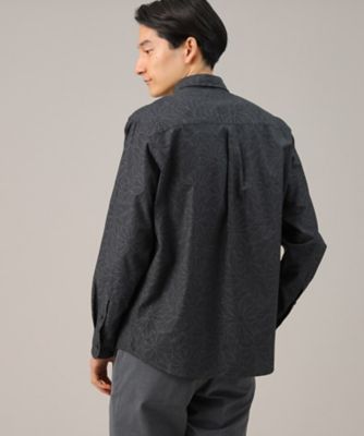 フラワーパターン】ジャカード シャドー花柄 シャツ