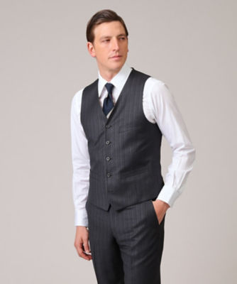 SOO様ご予約品美品⭐︎パーフェクトスーツファクトリー スリーピース グレー M SUIT SQUARE 【7点セット】シャドーオーバーチェック