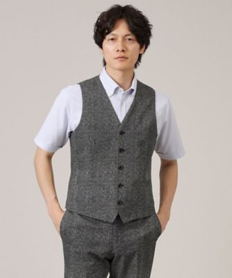 ＜TAKEO KIKUCHI (Men)＞【抗菌防臭】ＣＯＯＬ　ＤＯＴＳ（Ｒ）グレンチェック　ベスト（２００２２０１３１４）