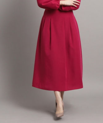 【SALE】女性らしいフレアシルエット ミモレ丈スカート ピンク073 ロングスカート