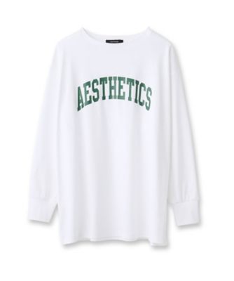 ◇【コットン100％／洗える】カレッジロゴ風 ロゴTシャツ