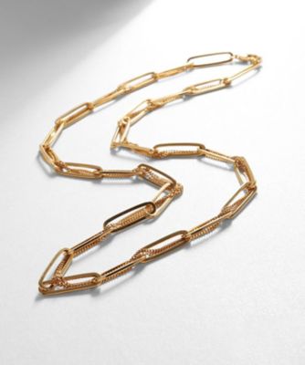 ＜COCOHNIK ONKITSCH (Women)＞シルバー　ミックスチェーン　フラットカーブ　スルー　ネックレス　ＧＰ（２００２２０３３２４）