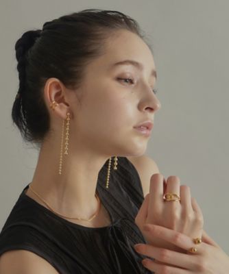 シルバー チェーンピアス ボール フロントバック GP