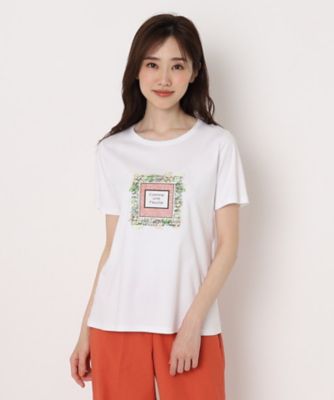 ＜CORDIER (Women)＞艶感コットンスムース　プリントＴシャツ（２００２２０５６４１）