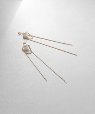 Ｋ１０パール　スパイクトリプルフリンジ　スタッドピアス（２００２２０５８０５）
