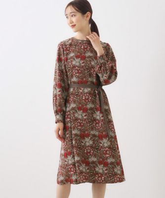 ＜SUNAUNA (Women)＞☆一部追加入荷いたしました☆【華やぎ／レースプリント】リボン付きワンピース（２００２２０７８９６）