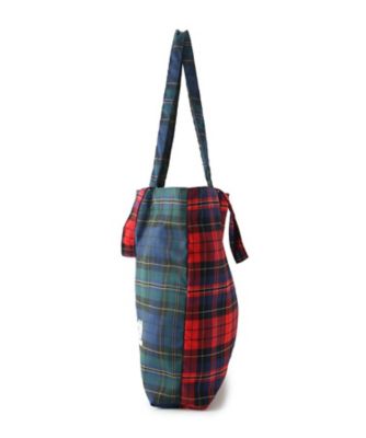 ★日本未入荷 英国【V&A】タータンチェック ロゴ トートバッグ org.jpg