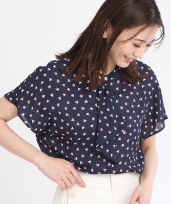 【夏SALE／接触冷感／洗える】ラッフルフリルブラウス Reflect｜【夏SALE/接触冷感/洗える】ラッフルフリルブラウス